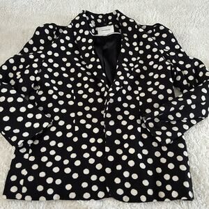 Emerson Fry Womens Polka a Dot Blazer S *Missing Belt Preppy Teacher Office Chic